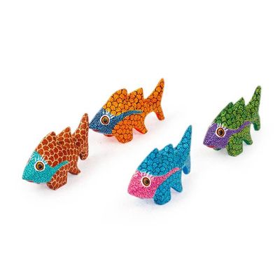 Alternate image for Hand Painted Fish Alebrije Ornaments Set of 4 Walking Fish
