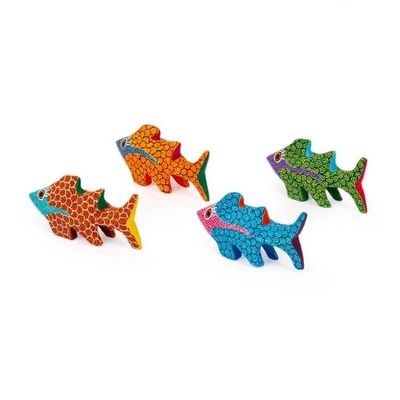 Alternate image for Hand Painted Fish Alebrije Ornaments Set of 4 Walking Fish