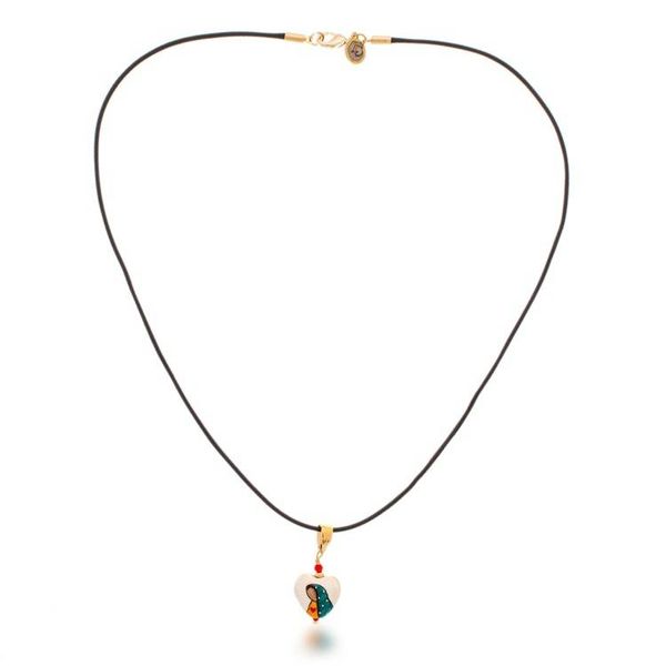 Alternate image for Hand-Painted Howlite Lady of Guadalupe Pendant Necklace Our Mother of Guadalupe