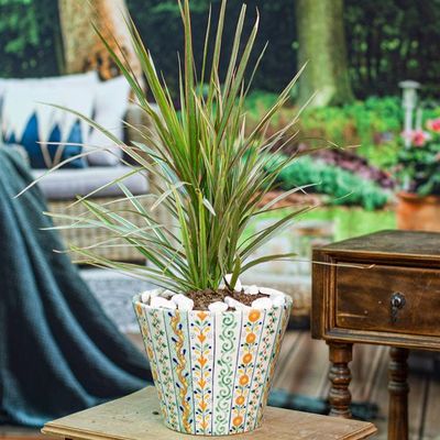 Alternate image for Floral Ceramic Planter Hand-Painted in Talavera Style Puebla Blossom