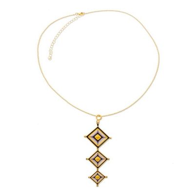 Alternate image for Gold-Plated Handwoven Mandala Necklace Earrings Jewelry Set Mandala Diamonds