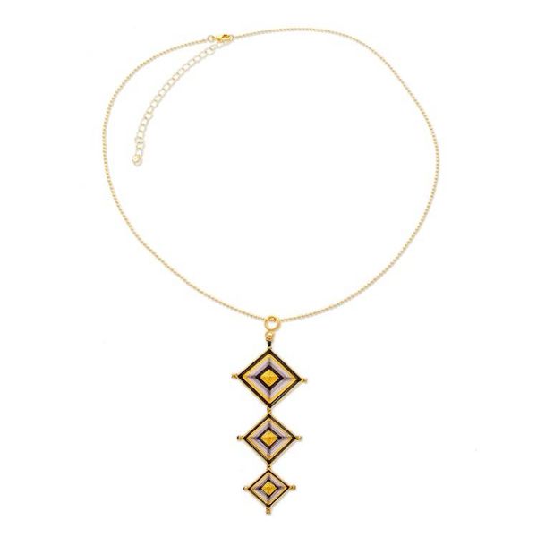 Alternate image for Gold-Plated Handwoven Mandala Necklace Earrings Jewelry Set Mandala Diamonds