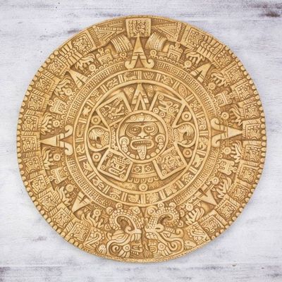 Alternate image for Fair Trade Mexican Archaeological Ceramic Aztec Calendar Mexica Calendar