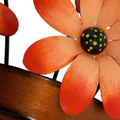 Alternate image for Mexico Fair Trade Iron Daisy Floral Wall Sculpture Bright Daisy