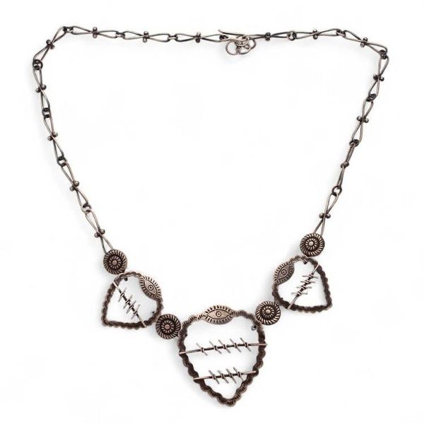 Alternate image for Mexican Hearts Artisan Crafted Sterling Silver Necklace Freedom Hearts