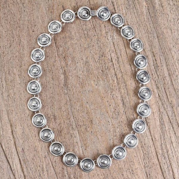 Alternate image for Handcrafted Sterling Silver Sombrero Motif Link Necklace Ol
