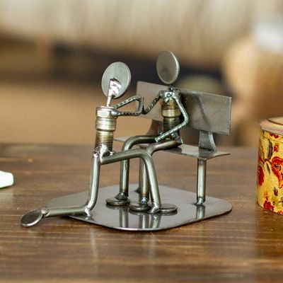 Alternate image for Recycled Metal Rustic Wedding Engagement Sculpture Will You Marry Me