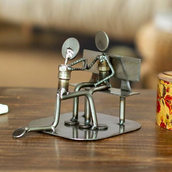 Alternate image for Recycled Metal Rustic Wedding Engagement Sculpture Will You Marry Me