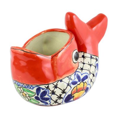 Alternate image for Mexican Hand Painted Talavera Style Fish Planter Talavera Goldfish