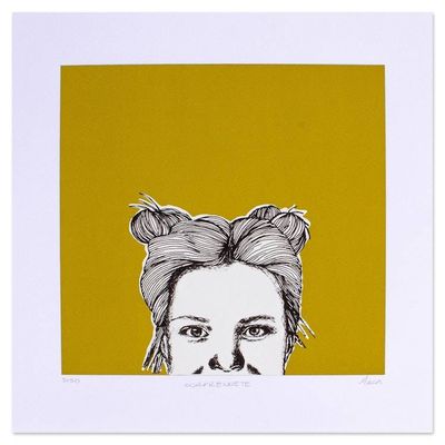 Alternate image for Signed Silk Screen Print with Female Portrait from Mexico Surprise Yourself
