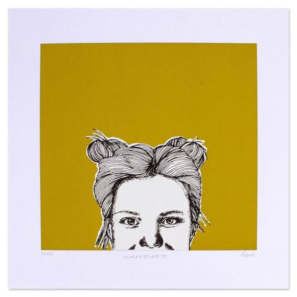 Alternate image for Signed Silk Screen Print with Female Portrait from Mexico Surprise Yourself