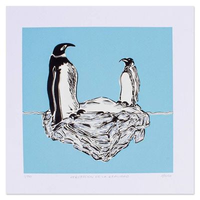 Alternate image for Surreal Signed Penguins Screen Print from Mexico Perception and Reality