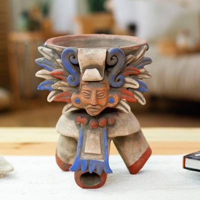 Alternate image for Handcrafted Ceramic Incense Holder from Mexico Eagle Omen