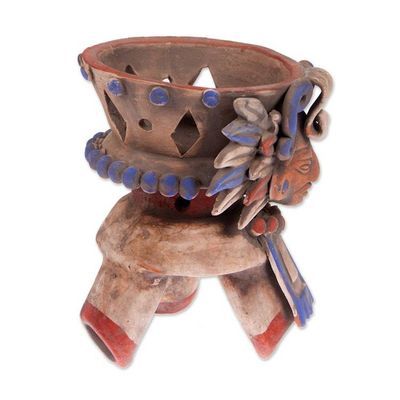 Alternate image for Handcrafted Ceramic Incense Holder from Mexico Eagle Omen