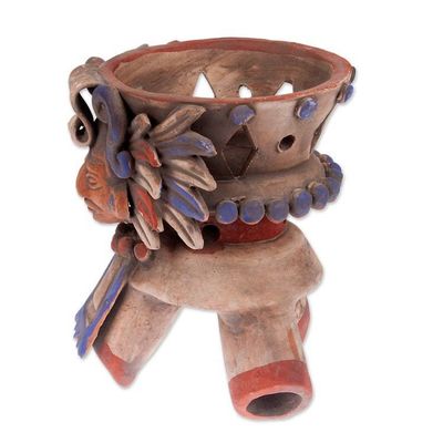 Alternate image for Handcrafted Ceramic Incense Holder from Mexico Eagle Omen