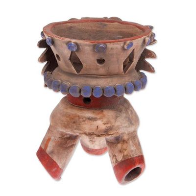 Alternate image for Handcrafted Ceramic Incense Holder from Mexico Eagle Omen