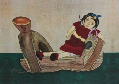 Primary image for Still Life with Rag Doll Color Gicle Art Print on Canvas Resting