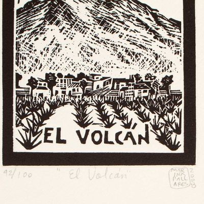 Alternate image for Fair Trade Painting Mexican Fine Art The Volcano Tequila Lotto