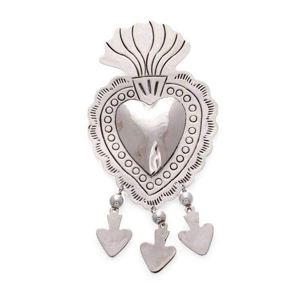 Alternate image for Sterling silver brooch pin pendant Gypsy Heart
