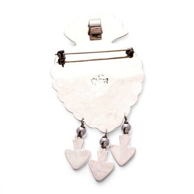 Alternate image for Sterling silver brooch pin pendant Gypsy Heart