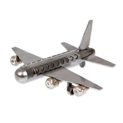 Alternate image for Airplane-Shaped Eco-Friendly Recycled Metal Figurine Amazing Flight