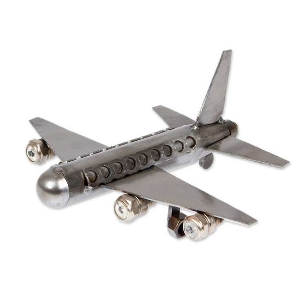 Alternate image for Airplane-Shaped Eco-Friendly Recycled Metal Figurine Amazing Flight