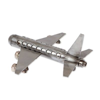 Alternate image for Airplane-Shaped Eco-Friendly Recycled Metal Figurine Amazing Flight