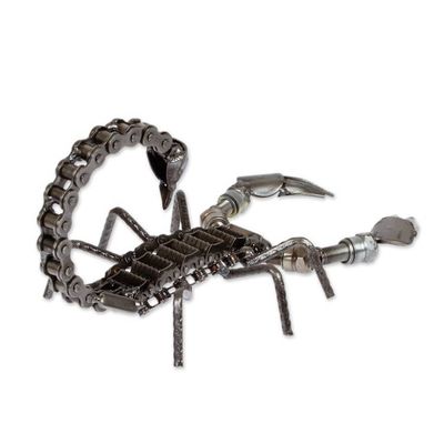 Alternate image for Modern Scorpion Sculpture Handcrafted from Recycled Metal Fearless Scorpion