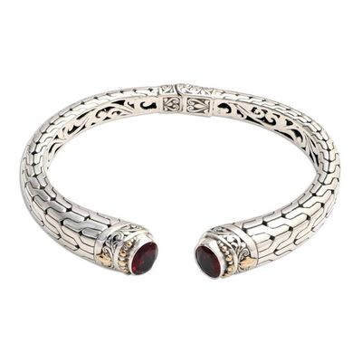 Alternate image for Gold-Accented Sterling and Garnet Cuff Endeavor