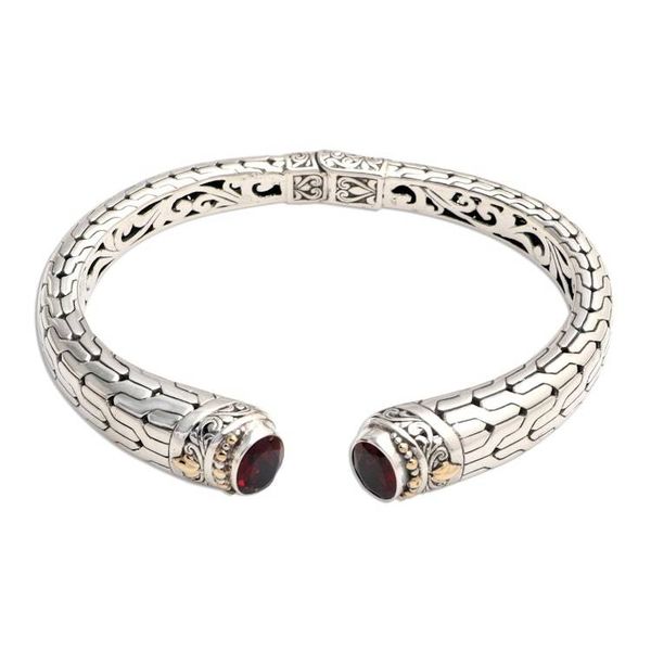 Alternate image for Gold-Accented Sterling and Garnet Cuff Endeavor