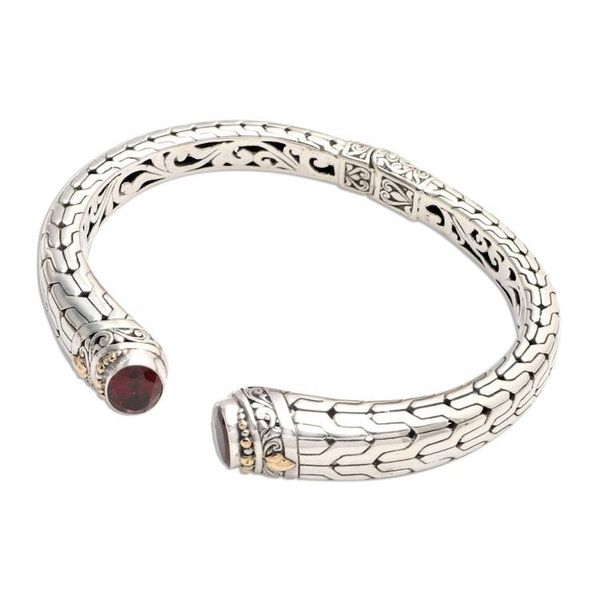 Alternate image for Gold-Accented Sterling and Garnet Cuff Endeavor