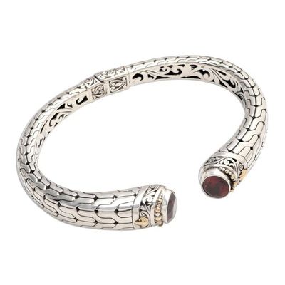 Alternate image for Gold-Accented Sterling and Garnet Cuff Endeavor