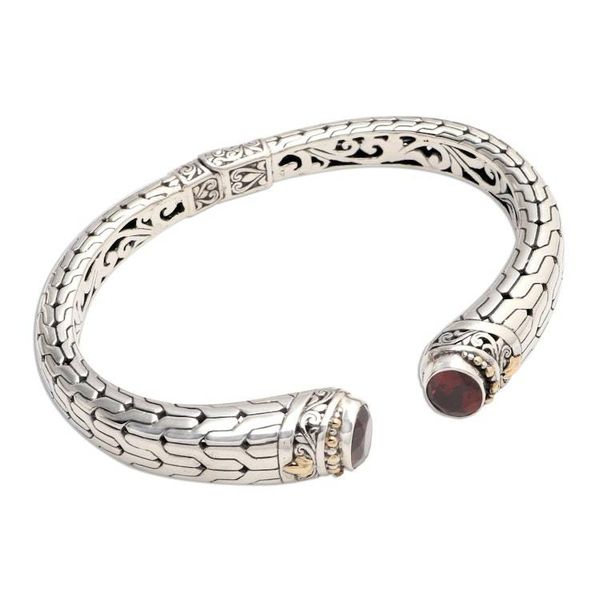 Alternate image for Gold-Accented Sterling and Garnet Cuff Endeavor