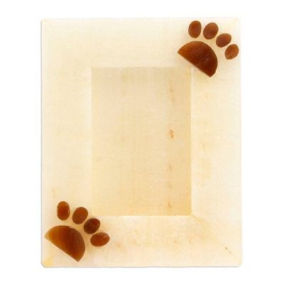 Alternate image for Paw Print Natural Onyx Photo Frame from Mexico 4x6 Cute Paws