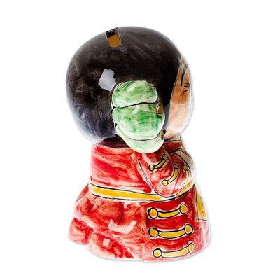 Alternate image for Glazed Folk Art-Inspirational Red Ceramic Dancer from Mexico Celebration Coins