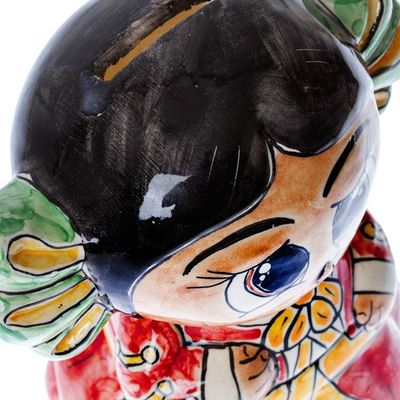 Alternate image for Glazed Folk Art-Inspirational Red Ceramic Dancer from Mexico Celebration Coins