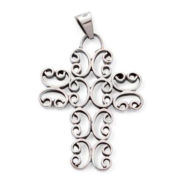 Alternate image for Handcrafted Christian Cross Sterling Silver Pendant Heavenly