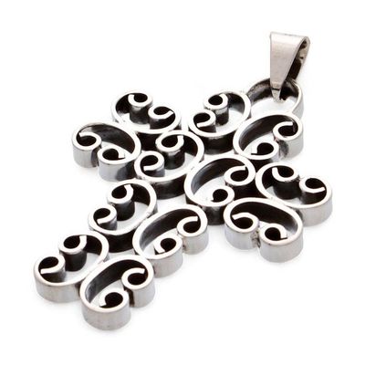 Alternate image for Handcrafted Christian Cross Sterling Silver Pendant Heavenly