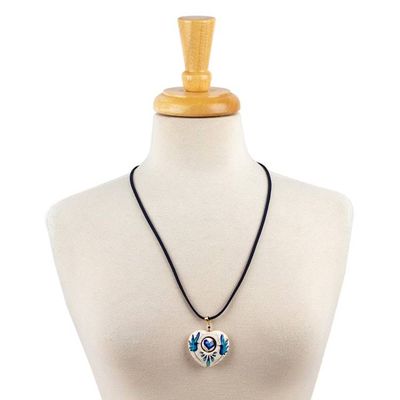 Alternate image for Gold-Accented Heart-Shaped Blue Howlite Pendant Necklace Majestic Affair