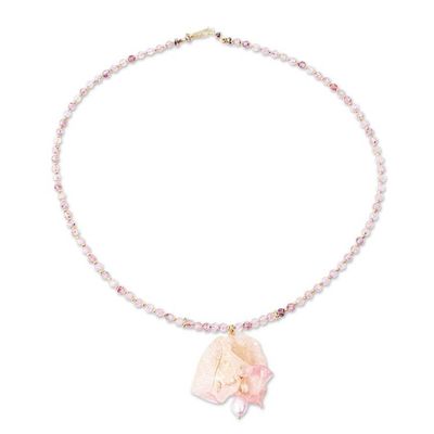Alternate image for Natural Flower and Beryl Jewelry Set Bougainvillea Romance