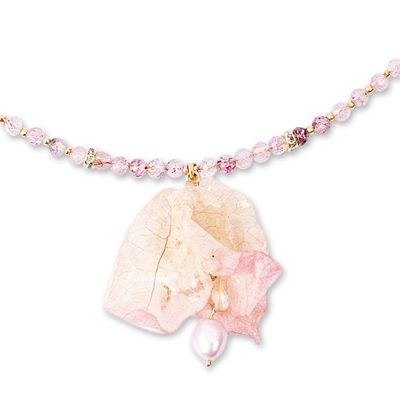 Alternate image for Natural Flower and Beryl Jewelry Set Bougainvillea Romance
