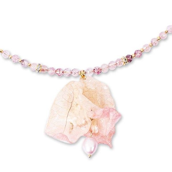 Alternate image for Natural Flower and Beryl Jewelry Set Bougainvillea Romance