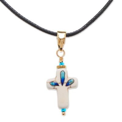Alternate image for 14k Gold-Accented Dragonfly-Themed Howlite Pendant Necklace Faith in Change
