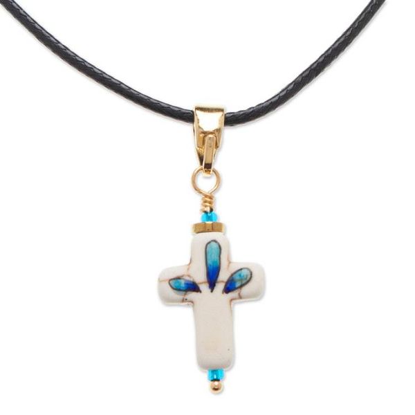 Alternate image for 14k Gold-Accented Dragonfly-Themed Howlite Pendant Necklace Faith in Change