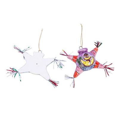 Alternate image for Two Hand Painted Ceramic Piata Ornaments from Mexico Cheerful Piatas