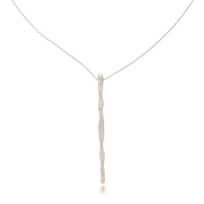 Alternate image for Polished Semi-Abstract Sterling Silver Pendant Necklace Flowing Grace