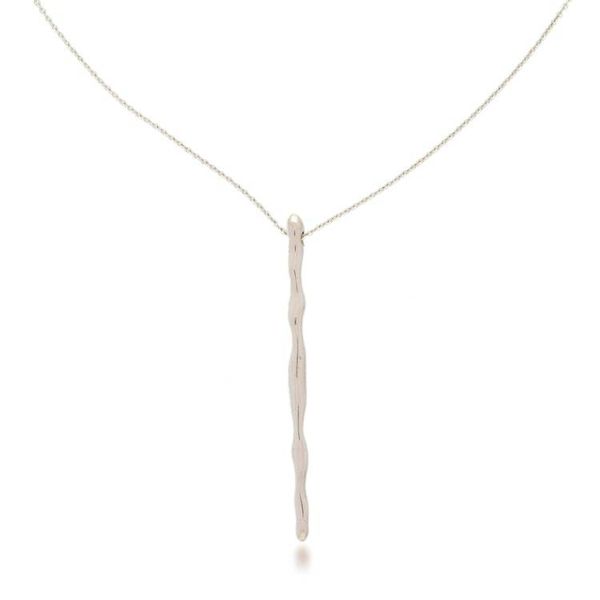 Alternate image for Polished Semi-Abstract Sterling Silver Pendant Necklace Flowing Grace