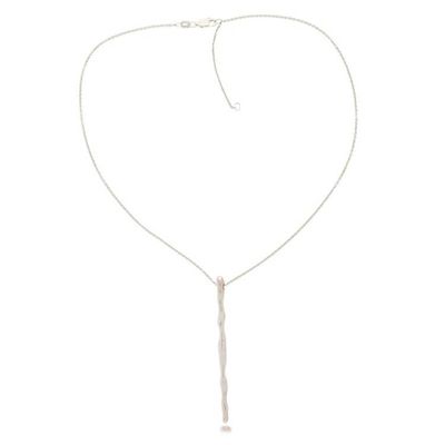 Alternate image for Polished Semi-Abstract Sterling Silver Pendant Necklace Flowing Grace
