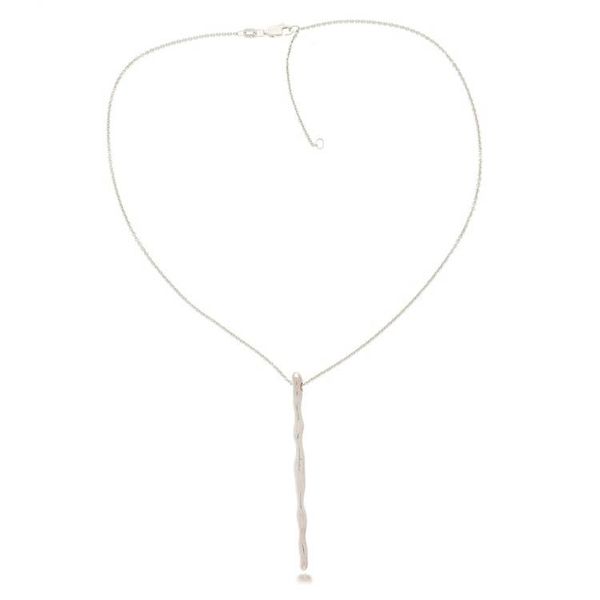 Alternate image for Polished Semi-Abstract Sterling Silver Pendant Necklace Flowing Grace