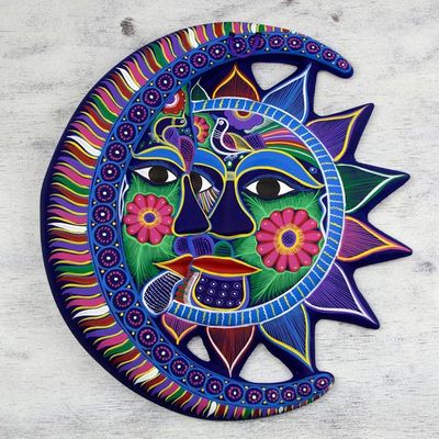 Alternate image for Unique Sun and Moon Ceramic Wall Art Eclipse of Love